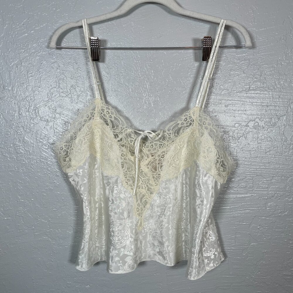 Vintage Victorias Secret Women M White Lingerie Set Gold Label Lace High Leg - Picture 5 of 11
